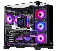 Itek Boîtier Dark Cave PANO - Tour Gaming - ATX - 4 Ventilateurs 12 cm ARGB - 2X USB 3 - Type-C - parois latérale, Frontale et supérieure en Verre trempé