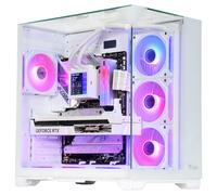 Itek Boîtier Dark Cave Pano - Tour Gaming ATX - 4 Ventilateurs ARGB 12 cm - 2X USB 3.0 - Type-C - Panneaux latéral, Frontal et supérieur en Verre trempé - Édition Blanche