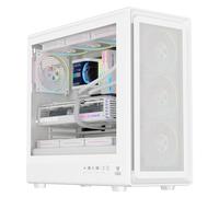 Itek Boîtier MESHCORE 36W - Tour ATX avec 4 Ventilateurs ARGB de 12 cm Inclus, USB-C, 2× USB 3.0 et Panneau latéral en Verre trempé - Édition Blanche