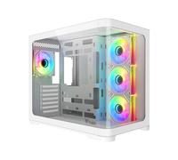 itek Boîtier PC Tower Blanc ITGCADCCW : ATX/Micro-ATX/Mini-ITX, 2x 3.5", 3x 2.5", 7 slots d'extension, Vitre trempée, 4 ventilateurs 120mm RGB, USB 3.2 Gen1/Gen2 Type-A/Type-C, radiateurs 280/360mm.