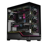 Itek Boîtier SHOWBUI Wave 82B - Tour ATX avec 4 Ventilateurs ARGB de 12 cm Inclus, 2× USB 3.0, USB-C, Panneaux Avant et latéral en Verre trempé foncé