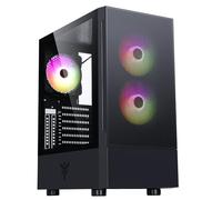 Itek Boîtier SIISBE 3.0 - Tour Centrale de Jeu, Ventilateur ARGB 3x12 cm, USB3, Panneau latéral en Verre trempé avec charnière