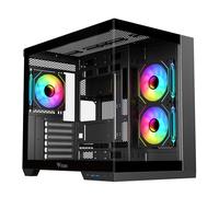 Itek Tour de jeu Dark Cave DS – ATX, 3x 12 cm ARGB, 2x USB3, Type-C, verre trempé latéral et avant