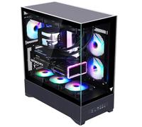 Itek Case Gaming SHOWBUI 37B - Tour ATX avec 3 Ventilateurs ARGB 12 cm, USB-C, 2 x USB 3.0 et Panneaux latéraux et Avant en Verre trempé