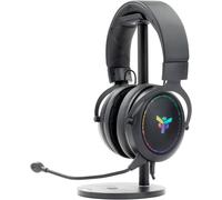 Itek Casque Gaming H500 - Casque Gaming avec Microphone Amovible Casque Surround 7.1 Virtuel, Annulation de Bruit extérieur, éclairage LED RVB. Convient pour PC et Console, Noir, réglable.