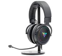 Itek Casque Gaming H500 - Casque Gaming avec Microphone Amovible Casque Surround 7.1 Virtuel, Annulation de Bruit extérieur, éclairage LED RVB. Convient pour PC et Console, Noir, réglable.