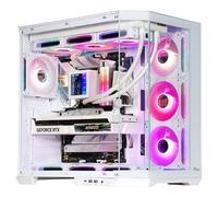 Itek Boîtier PC Gaming Dark Cave Aku Tower ATX – Verre trempé, 4 ventilateurs ARGB, Blanc