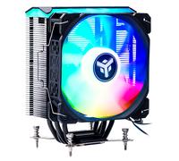 iTek Ventilateur processeur ICY-4HLA RGB (Noir) - Refroidisseur 12 cm, 1800 tr/min, RGB Addressable. Dissipateur CPU universel avec 4 HeatPipes en