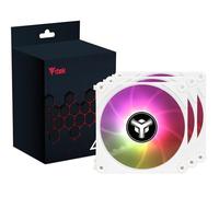 Itek Kit 3x Ventilateurs pour boîtier UW12 Blanc - 12 cm - ARGB Sync 5V 3 broches - PWM 4 broches - Sans fil