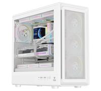 Itek Boîtier Tour ATX MESHCORE 36W – 4x ARGB 12 cm, USB-C, 2× USB 3.0, verre trempé – Blanc