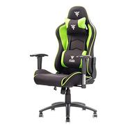 iTek PLAYCOM FM20 Fauteuil Gamer, Chaise Gaming, Siège de Bureau réglable, en Tissu, Ergonomique, mécanisme basculent, Appui-tête, Support Lombaire, Noir et Verte