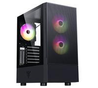Itek Boîtier SIISBE 3.0 - Tour de jeu, 3 ventilateurs ARGB 12 cm, USB 3.0, Verre trempé Noir