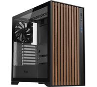 itek WOODY PC Gaming Case ATX Tower Noir Bois et Verre trempé ITGCAWO28B