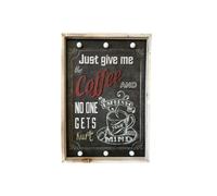 ITEM INTERNATIONAL Grande Plaque en bois Coffee lumineuse - 58 x 39 x 5 cm