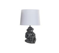 Lampe à poser GENERIQUE ITEM INTERNATIONAL Lampe à poser Singe - en résine - Gris et blanc - 30 x 30 x 49 cm