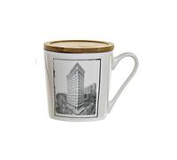 ITEM INTERNATIONAL Mug en porcelaine CITY avec infuseur Ingalls Building - Hauteur 10 cm - Largeur 13 cm - Diamètre 9.5 cm