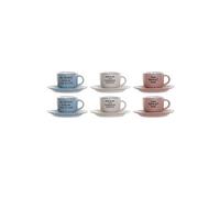 ITEM INTERNATIONAL Set de 6 grandes tasses à café avec sous-tasses - Capacité d'une tasse 200 ml