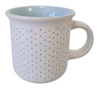 ITEM INTERNATIONAL Tasse blanche et bleue en Grès motif points - 9X7X6,5 cm - 120 ml BLEU G