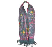 itendance Etole écharpe chale femme - motifs Broderie - Rose