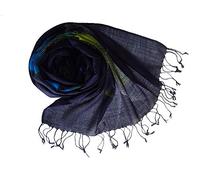 itendance étole écharpe en Laine 100% bleu marine vert anis écru…