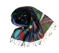 itendance étole écharpe en Laine 100% gris bleu vert rouille…