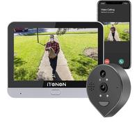 iTenen Judas numérique WiFi de Porte, 3MP Visiophone Interphone Vidéo Caméra avec Carte Mémoire 32G, Audio bidirectionnel, sans Fil Judas Numérique 4.3’’ Écran Batterie 5000mAh, PIR Motion Detection