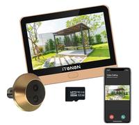 iTenen PDG1 Judas numérique de porte batterie 3,0 mp avec microSD de 32 Go, vidéo sans fil écran de 4,3 pouces, support de caméra, 2,4 GHz Wi-Fi, audio un sens unique, détection de mouvement