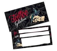 itenga Carte cadeau I Carte cadeau I Motif tatouage I Bon d'achat I 21,0 x 10,5 cm I Carte postale à remplir