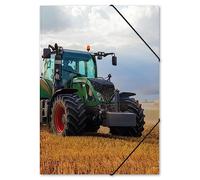 itenga Classeur à dessin DIN A3 avec motif - Avec élastique - Pour enfants, adolescents, étudiants, filles, garçons (tracteur sur le terrain - A3)