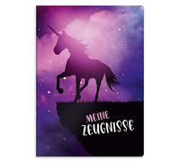 itenga Classeur à témoignages avec motif DIN A4 solide - 20 pochettes solides - Pour enfants, adolescents, étudiants, filles, garçons (motif licorne magique)