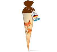 itenga Cornet d'école pour frères et sœurs - 35 cm - Avec fermeture en feutre - Petit sac cadeau - Rentrée scolaire - Motif renard