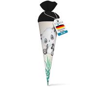 itenga Cornet d'école pour frères et sœurs - 35 cm - Avec fermeture en feutre - Petit sac d'emballage cadeau - Rentrée scolaire (motif panda)