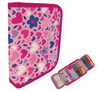 itenga Trousse d'écolier 28 pièces remplie 1 fermeture éclair pour garçons et filles, cœurs, Poche supplémentaire