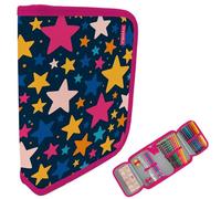 itenga Trousse d'écolier 28 pièces remplie 1 fermeture éclair pour garçons et filles, Étoiles, Poche supplémentaire