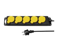ITENSE 647881 Bloc Multiprise Étanche 5 Prises IP44 - 16A 3680W - avec Interrupteur - Câble HO5RN-F 3G1 mm² 0,85 m - Sécurité Enfant - Noir et Jaune