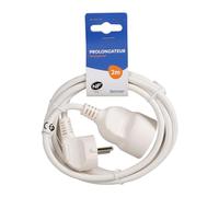 ITENSE 647891 - Rallonge Électrique/Prolongateur 5 m 16 A - 1 Prise 2P+T - Câble HO5VV-F 3G1,5 mm² - 3880 W - Blanche avec Sécurité Enfant