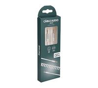 itense - Câble jack 3.5mm spirale - Longueur: 1.5m - Sortie jack: 3.5mm - Longueur de câble extensible de 0.40 à 1.5m - Convient pour tous les branchements audio - Couleur: Argent + transparent