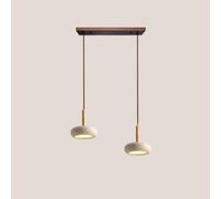 ITETONE Lampe à Suspension Suspendue en travertin Jaune pour Chambre à Coucher, Style crème scandinave, décoration Vintage pour Salle à Manger, Bar, plafonnier LED, Cordon réglable de 200 cm