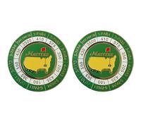 ITETONE Marqueur de Balle de Golf The Masters Scorecard, marqueurs de Balle de Golf magnétiques, marqueur de pièce et de Balle magnétique pour Tournoi Majeur de Golf commémoratif 2PCS