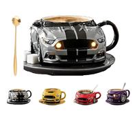 ITETONE Tasse à café en Forme de Voiture en céramique Faite à la Main, Tasse à café Amusante en Forme de Voiture, Tasse à café créative en Forme de Voiture, Tasse à café en Forme de Voiture Gray