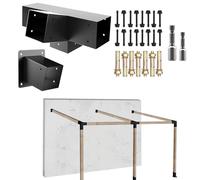 ITeVe.GD Lot de 2 Supports de pergola inclinés à 15°, équerre d'angle Droit à 4 Directions avec Base de Poteau de Fixation Murale pour pergolas, tonnelles, porches 4 x 4 (réel : 8,9 x 8,9 cm)