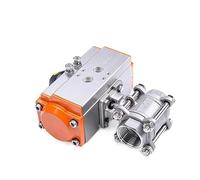 ITFOWIYD Robinet à Bille pneumatique à Plate-Forme Haute, Trois pièces, 1/4 "3/8" 1/2 "3/4" 1 ", en Acier Inoxydable 304, Cylindre à Double Effet Q611F-16P(0.75 inch)