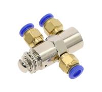 ITFOWIYD Valve mécanique pneumatique à Cylindre, 2 Positions, 5 Voies, Valve d'échappement d'air, Filetage M5, Bouton-Poussoir, raccords de commutateur(TAC2-4P-PC4MM)