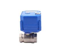 ITFOWIYD Vanne à Boisseau sphérique électrique DN8, DN15, DN20, DN25, actionneur électrique 2 Voies 2/3 Fils en Acier Inoxydable avec Interrupteur Manuel, 220 V CA, 24 V CC, 12 V CC(Adc9-24v-cr04,2P)