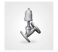 ITFOWIYD Vanne pneumatique à siège incliné en Acier Inoxydable 304, Type Bride 1-1/4", normalement fermée, avec Joint PTFE(Stainless Steel Head,Twin)