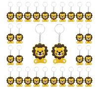 Itharon 30 Pièces clés Lion, Lot de Mini Figurines Animales de la Forêt, Accessoires de Clés Caricature Mignons, Cadeau d‘Anniversaire pour Enfant, pour Fête d‘Enfants, Décoration (Lion)