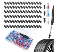 Itharon Meche Pneu Crevaison, Kit Reparation Pneu Voiture, avec 3 Tailles de Bouchons de Réparation, Kit de Réparation de Pneu Professionnel pour Voiture Camionnette et Moto 84PCS
