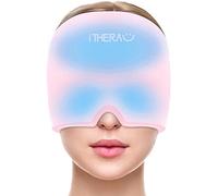iTHEARU Bonnet Migraine anti migraine poche de glace masque migraine headache migraine relief cap 360° refroidissement naturel Rose 2023 [conception de brevet de l'UE]