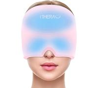 iTHERAU Bonnet Migraine Relief Cap, Masque Migraine, Réutilisable Bonnet Anti Migraine Froid Les Sinus et Le Stress, Poche De Glace En Gel, Masque Anti Migraine, Bandeau Casque Migraines, Rose