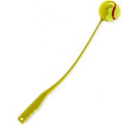 IThinkHome Lanceur de balle pour chien avec long manche, lanceur de balle de tennis pour exercice de l'animal de compagnie, ramassage mains libres, jeu de chasse avec balle (jaune moutarde, taille L)